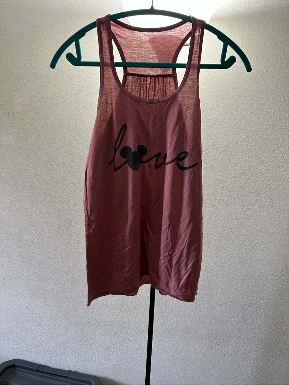 Love Graphic Racerback Tank Top - Dusty Rose
